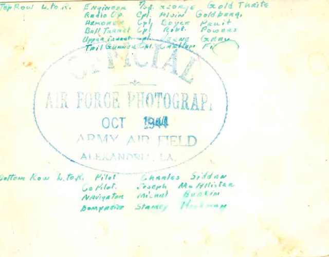 Crew 7678 list Alexandria AAF 1944