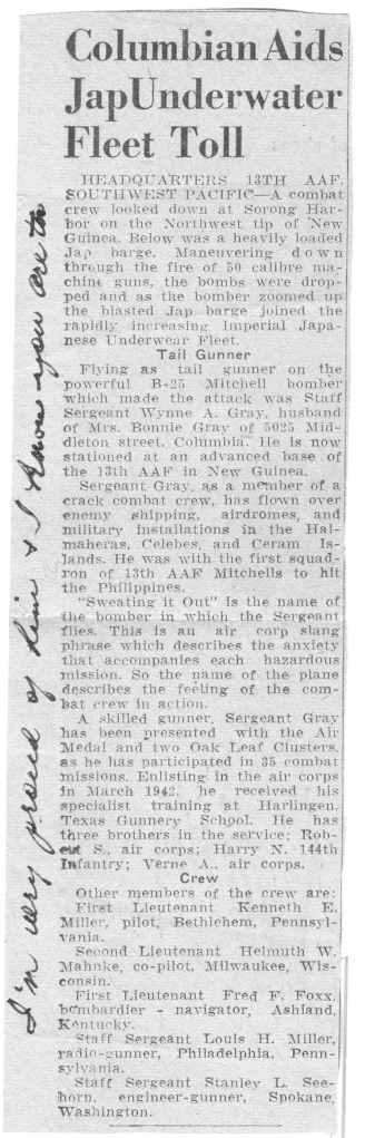 Wayne Gray mission - newspaper cliping0001